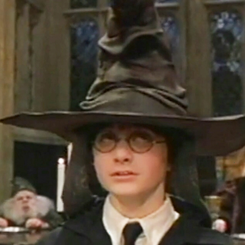 image of Harry Potter with tall hat